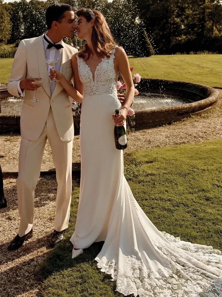 Model wearing a Justin Alexander gown